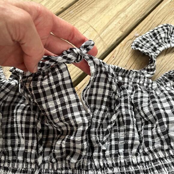 WAYF Black And White Gingham Fit & Flare Mini Dress Size XS - Picture 4 of 9